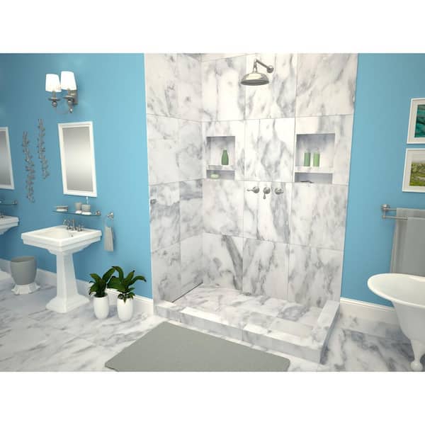 WonderFall Trench 36 in. x 60 in. Double Threshold Shower Base with Left Drain and Tileable Trench Grate