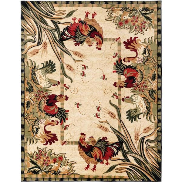 Unique Loom Barnyard Farm Cream 7 ft. 10 in. x 10 ft. Area Rug 3183458 ...