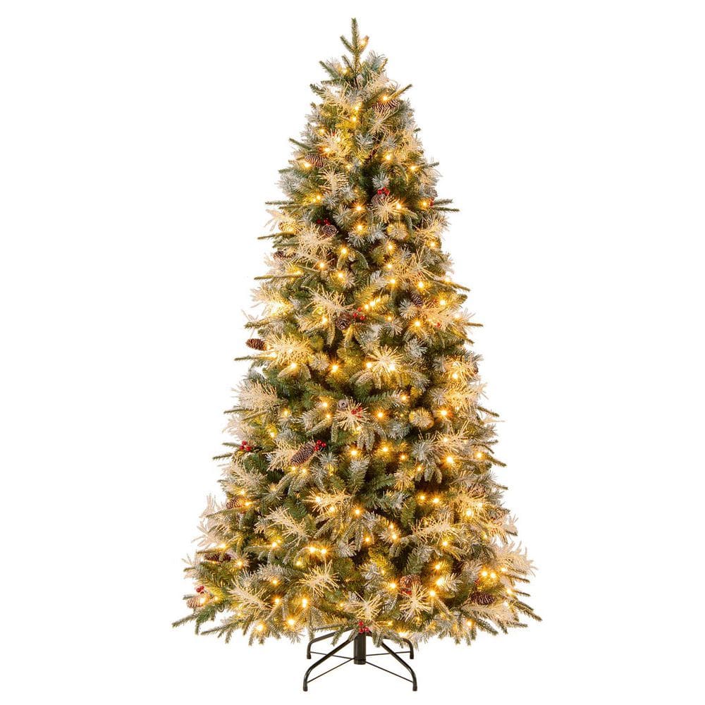 7 ft. Pre-Lit Artificial Christmas Tree with 8 Modes LED Lights with Berries price history on PriceWatchPro