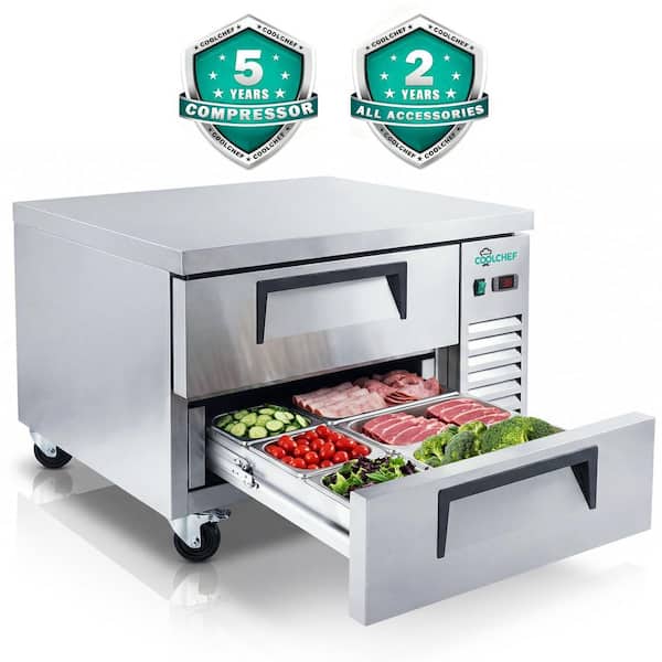 36 in. 6.5 cu. ft. Commercial Chef Base Refrigerator, Stainless Steel Worktop Drawer Refrigerator for Restaurant
