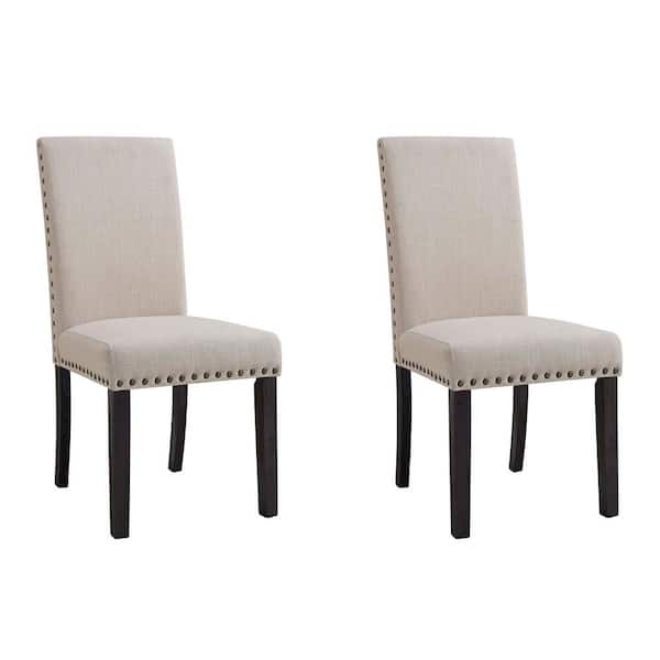 Bradley Dark Walnut Upholstered Side Chair Set DGS100FSC - The Home Depot