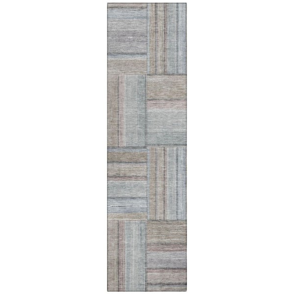 Addison Rugs Chantille Machine Washable Indoor/Outdoor Abstract ACN2285 Taupe 2 ft. 3 in. x 7 ft. 6 in. Runner Rug