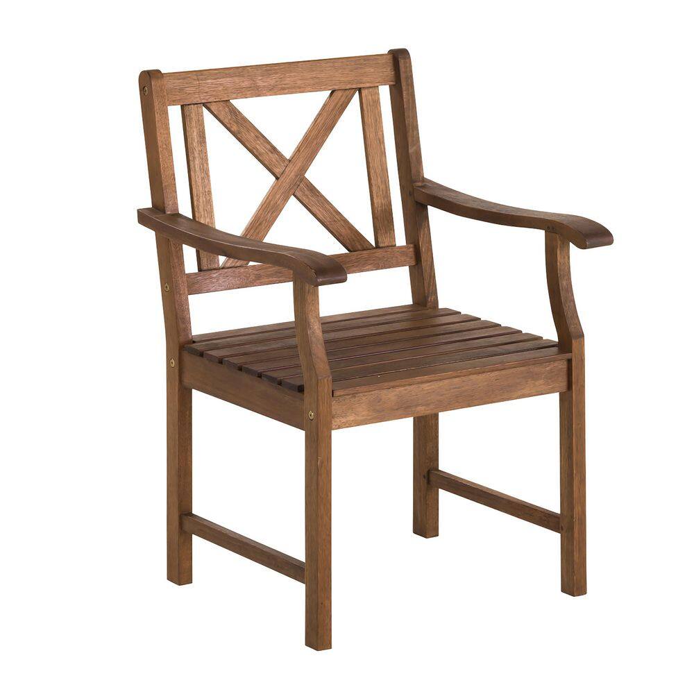 Natural Wood X-Back Dining Chair with Arms price history on PriceWatchPro