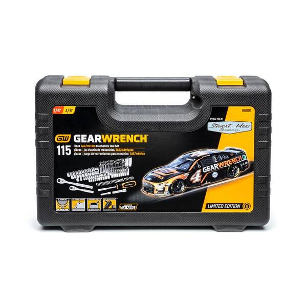 GEARWRENCH - 1/4 in. and 3/8 in. Drive 6-Point Standard and Deep, SAE and Metric Mechanics Tool Set (115-Piece)