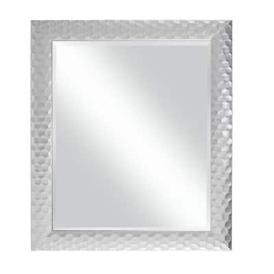 Small Rectangle Metallic Silver Modern Mirror (0.75 in. H x 33.5 in. W)