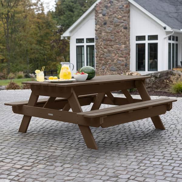 Highwood Hometown Weathered Acorn Rectangular Plastic Picnic Table