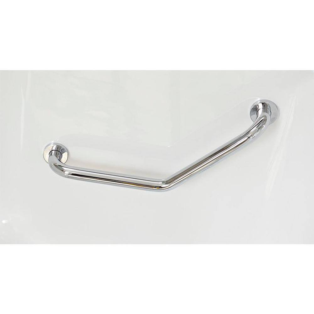 52'' White Fiberglass Walk-In Air Bathtub with Chrome Faucet