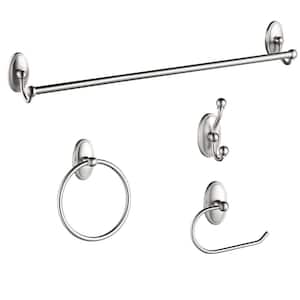 4 -Piece Bath Hardware Set with Included Mounting Hardware in Brushed Nickel