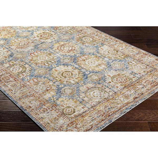 Mona Lisa Mustard Traditional Border 9 ft. x 12 ft. 2 in. Area Rug