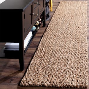 Natural Fiber Beige 2 ft. x 10 ft. Geometric Runner Rug