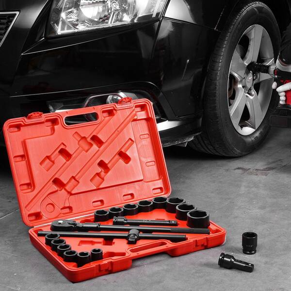 3/4 in. Drive Impact Socket Set, 21-Pieces SAE 3/4 in. to 2 in. 6-Point Cr-V Alloy Steel for Auto Repair, Easy-to-Read