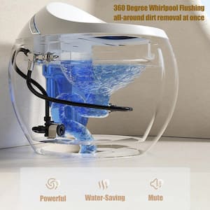 Spherical Smart Toilet Auto Open Lid with Adjustable Heated Seat and Dry Independent Dual Waterway Cleaning Design