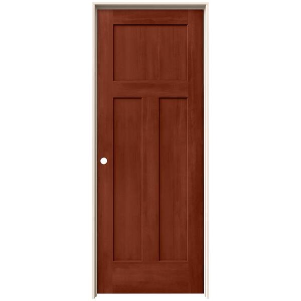 JELD-WEN 24 in. x 80 in. Craftsman Amaretto Stain Right-Hand Molded Composite Single Prehung Interior Door