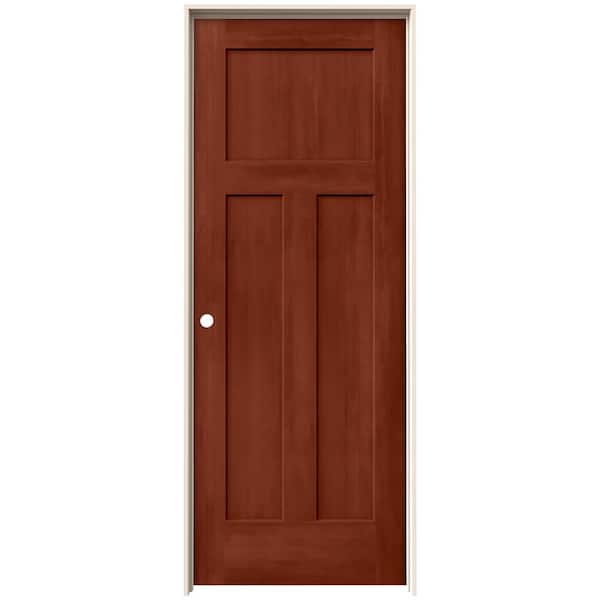 JELD-WEN 30 in. x 80 in. Craftsman Amaretto Stain Right-Hand Molded Composite Single Prehung Interior Door