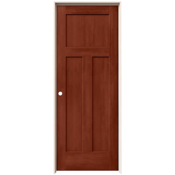 JELD-WEN 32 in. x 80 in. Craftsman Amaretto Stain Right-Hand Molded Composite Single Prehung Interior Door