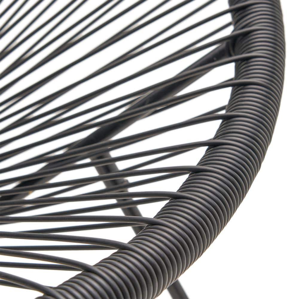 Black and Gray Steel Frame 2-Person Outdoor Chat Set