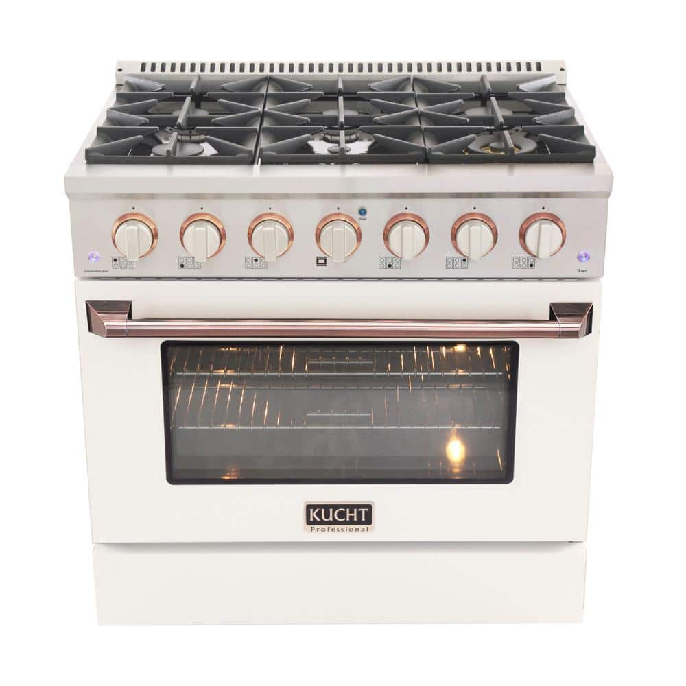 Kucht 36 in. 5.2 cu. ft. Dual Fuel Range with Gas Stove and Electric ...