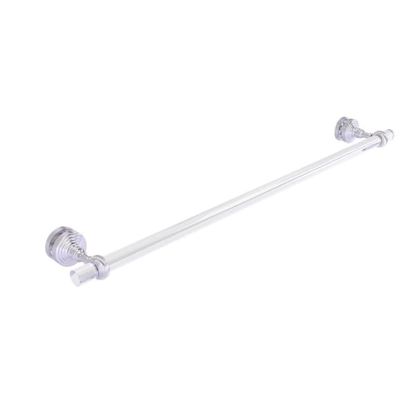 Allied Brass Pacific Grove Collection 30 in. Over-the-Door Shower Door Towel Bar with Twisted Accents in Satin Chrome