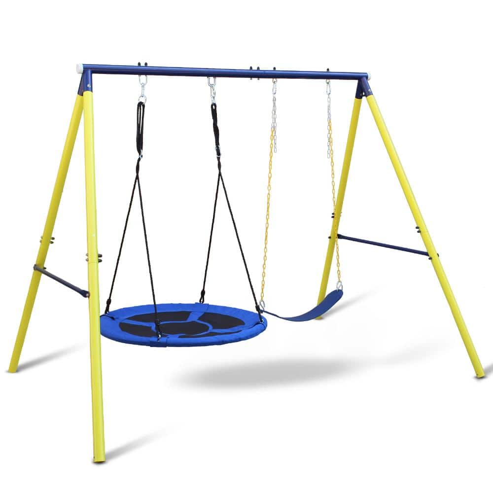 Multicolor 2 in 1 Steel Swing Set with Hammock Swing price history on PriceWatchPro