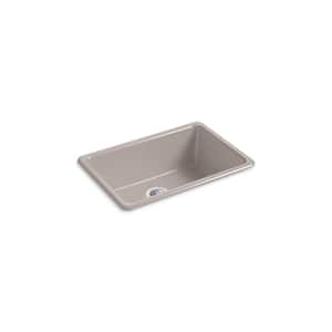 Iron/Tones 27 in. Drop-In/Undermount Single Bowl Cast Iron Kitchen Sink in Truffle