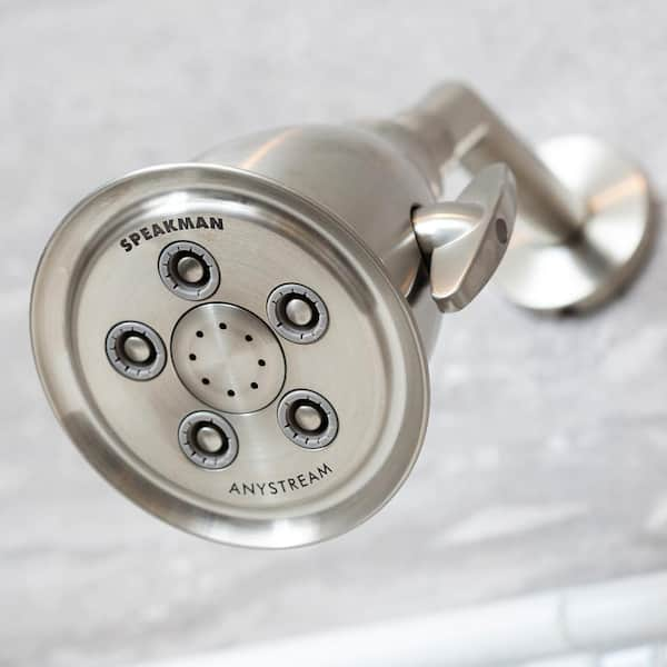 3-Spray 4.1 in. Single Wall Mount Low Flow Fixed Adjustable Shower Head in Brushed Nickel