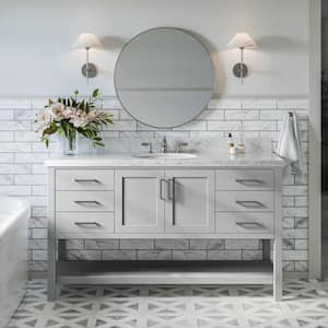 Magnolia 60 in. W x 21.5 in. D x 34.5 in. H Bath Vanity Cabinet without Top in Grey