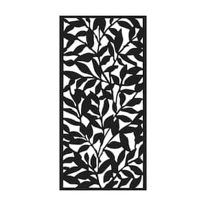 Tangle 3 ft. x 6 ft. Powder Coated Steel Decorative Screen Panel in Black with 6-Screws