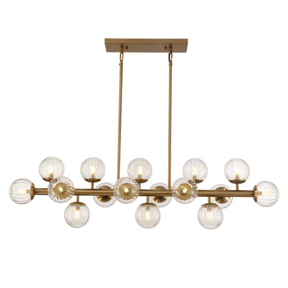 Modern 16 Lights Modern Clear Glass Shades Gold Chandeliers for Dining Room Kitchen Island price history on PriceWatchPro