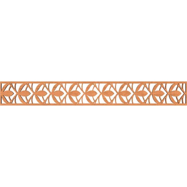 Ekena Millwork Salem Fretwork 0.375 in. D x 46.5 in. W x 6 in. L Cherry Wood Panel Moulding