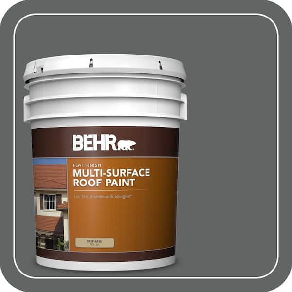 5 gal. #BXC-41 Charcoal Flat Multi-Surface Exterior Roof Paint