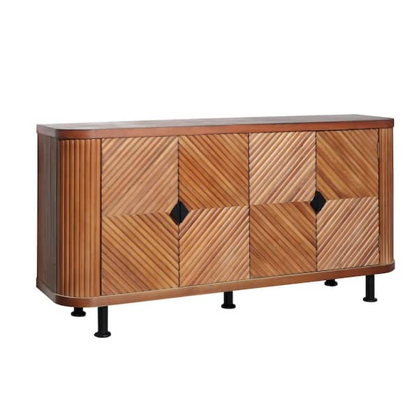 59 in. W x 15.3 in. D x 32.5 in. H Bathroom Brown Linen Cabinet