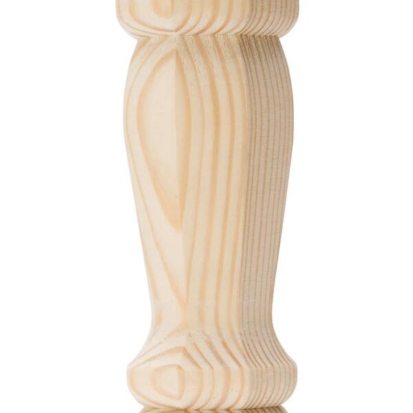 Waddell Traditional Table Leg with Hanger Bolt 9 in. H x 2.125 in. Dia. Sanded Unfinished Pine DIY Home Furniture Decor 2409 The Home Depot