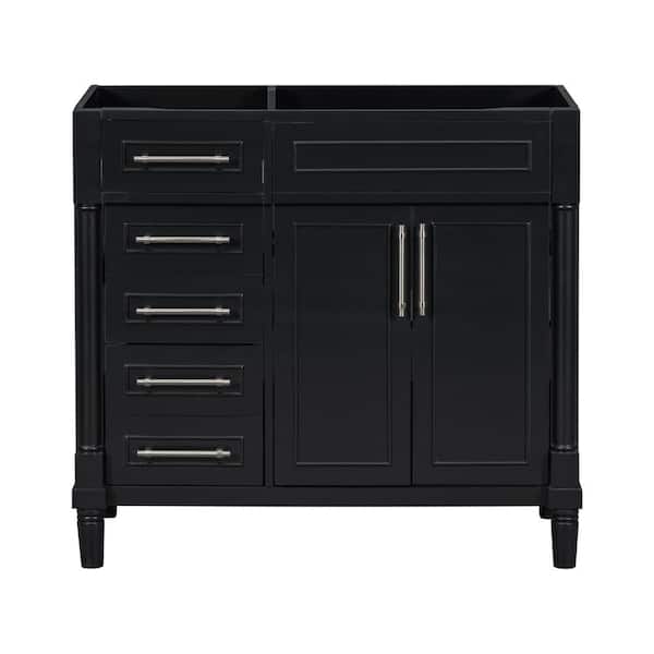 36 in. W x 18 in. D x 33 in. H Bath Vanity Cabinet without Top in Black