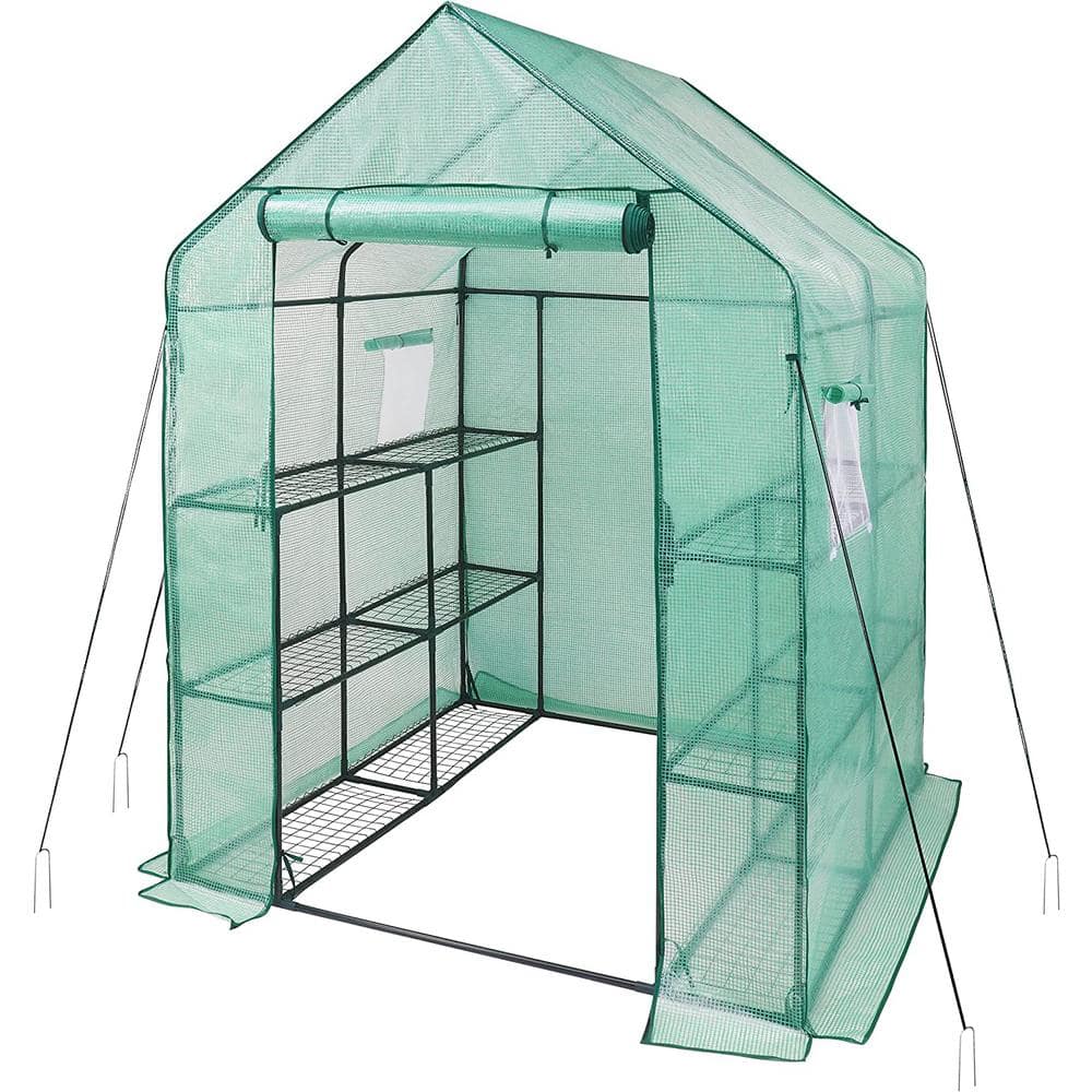 Afoxsos 4.7 ft. x 4.8 ft. x 6.4 ft. Walk-in Greenhouse Kit for Outdoors ...