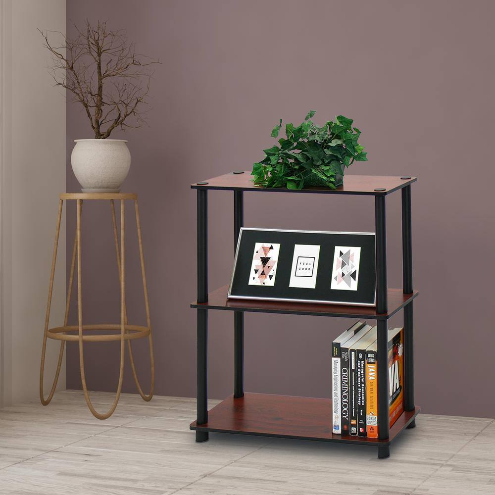 Dark Cherry Adjustable 3-Tier Compact Bookcase