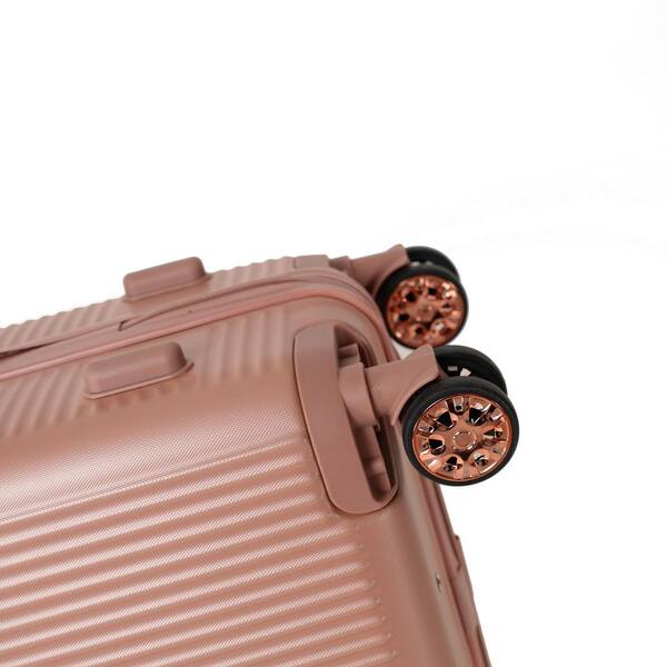 LIVACA 4-Piece Rose Gold ABS Plastic Hardside 360° Spinner