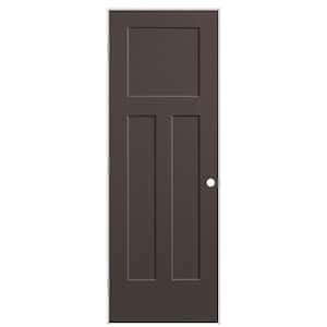 28 in. x 80 in. 3-Panel Winslow Right-Hand Hollow Core Willow Wood Molded Composite Single Prehung Interior Door