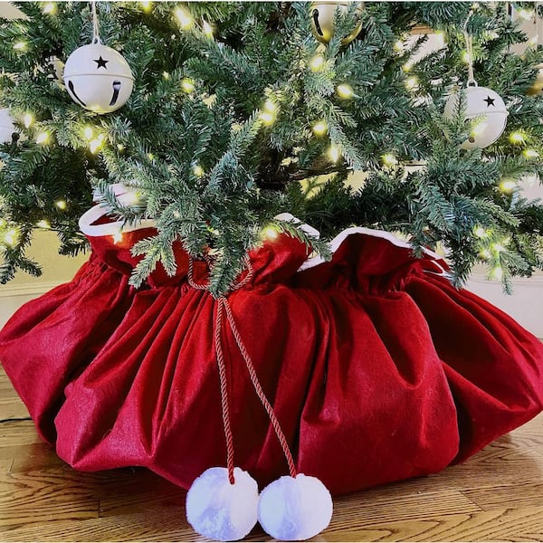 Meriwoods Ruffled Burlap Christmas Tree Skirt 48 Inch, Large Natural L –  SHANULKA Home Decor
