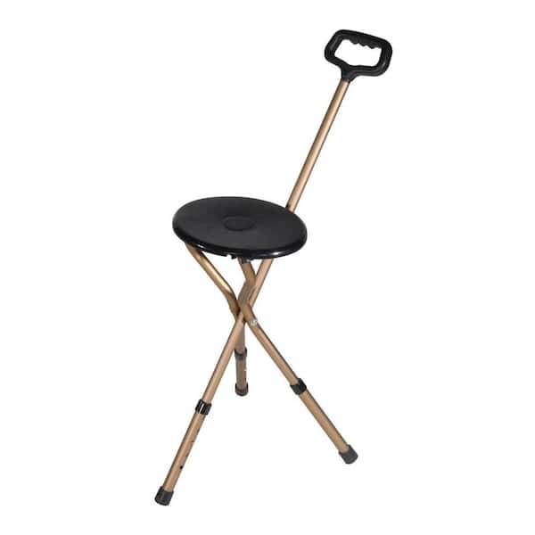 Drive Medical Folding Lightweight Adjustable Height Cane Seat in Bronze