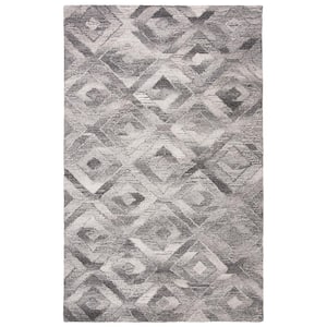 Abstract Gray 4 ft. x 6 ft. Geometric Area Rug