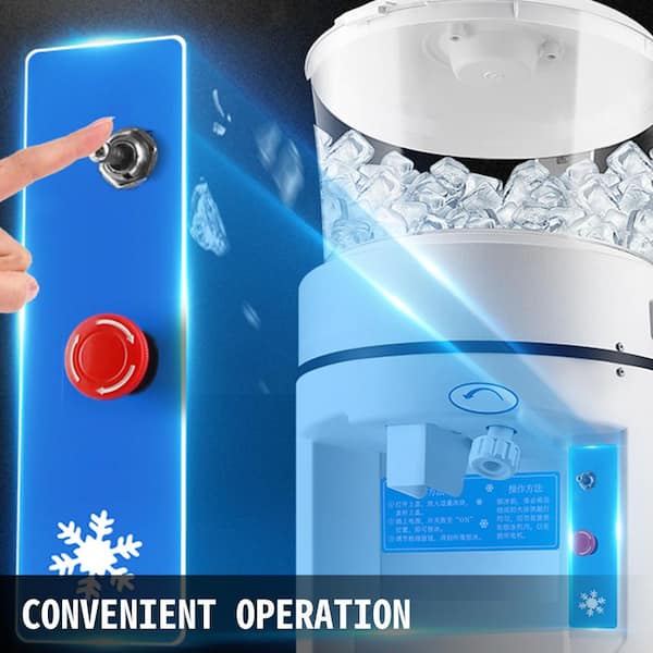 SVOPES 110 V Commercial Ice Shaver 1102 lbs./h Snow Cone Maker 350 W 17.6 lbs.280 oz. Hopper Tabletop Snow Cone Machine White
