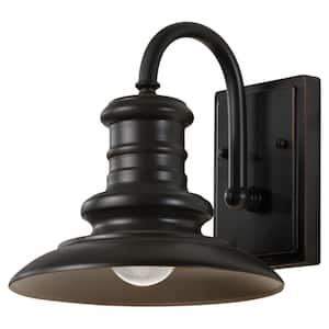 Redding Station 1-Light Restoration Bronze Outdoor 9.688 in. Wall Lantern Sconce