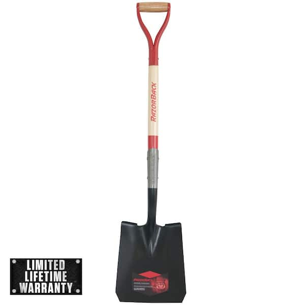 23.5 in. Wood D-Handle Square Point Shovel