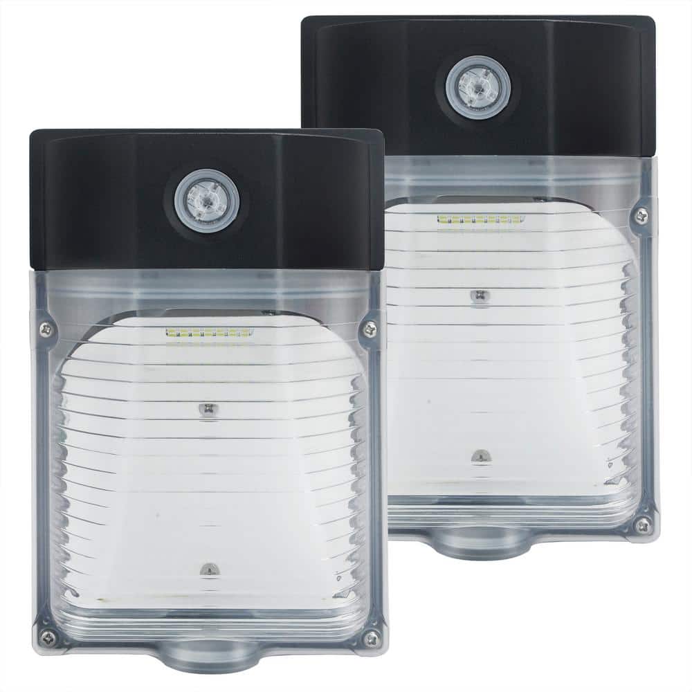 100-Watt Equivalent Integrated LED Black Outdoor Dusk to Dawn LED Wall Pack Light 5000K Daylight 4000 Lumens (2-Pack) price history on PriceWatchPro
