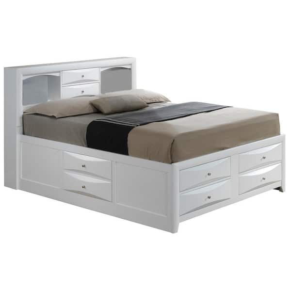 AndMakers Marilla White Queen Panel Beds