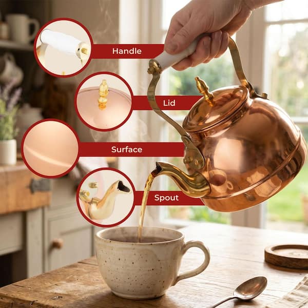 Classic Cuisine 7. 25C/1. 8Q Copper Tea Kettle - Tea Kettles