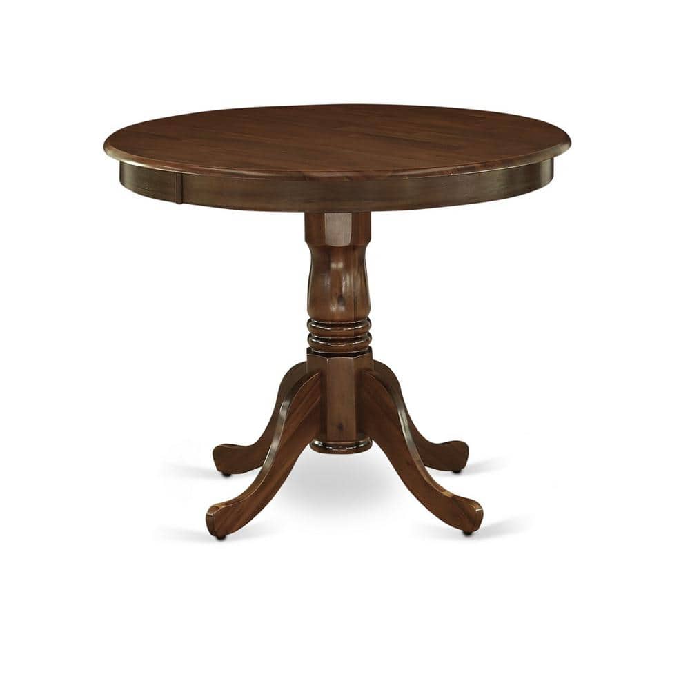 3-Piece Acacia Walnut Finish Solid Wood Top - Button Tufted Dining Room Set - Seats 4