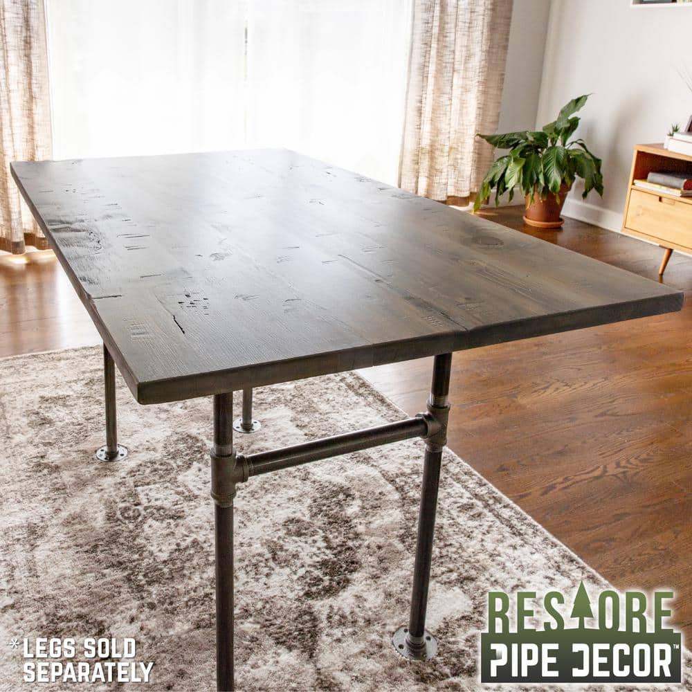 Restore Riverstone Grey Reclaimed Pine Wood Dining Tabletop 60"