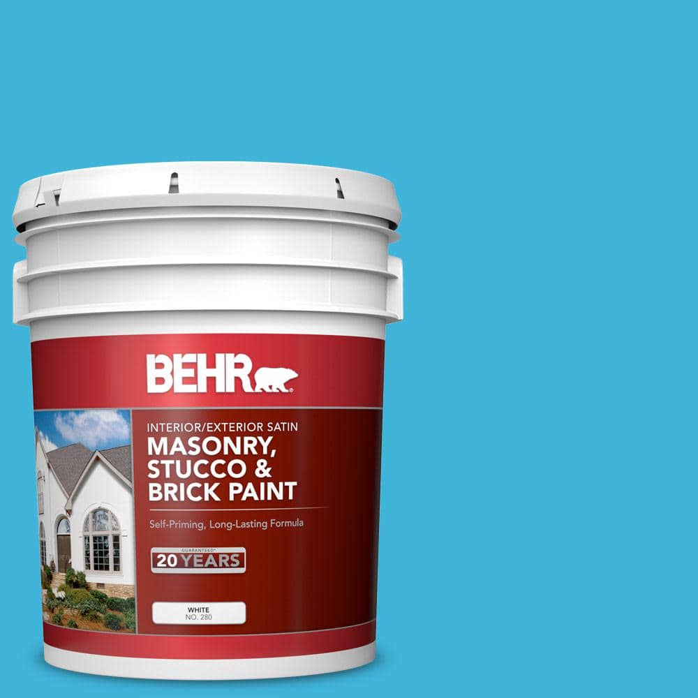 5 gal. #P490-4 Aztec Sky Satin Interior/Exterior Masonry, Stucco and Brick 