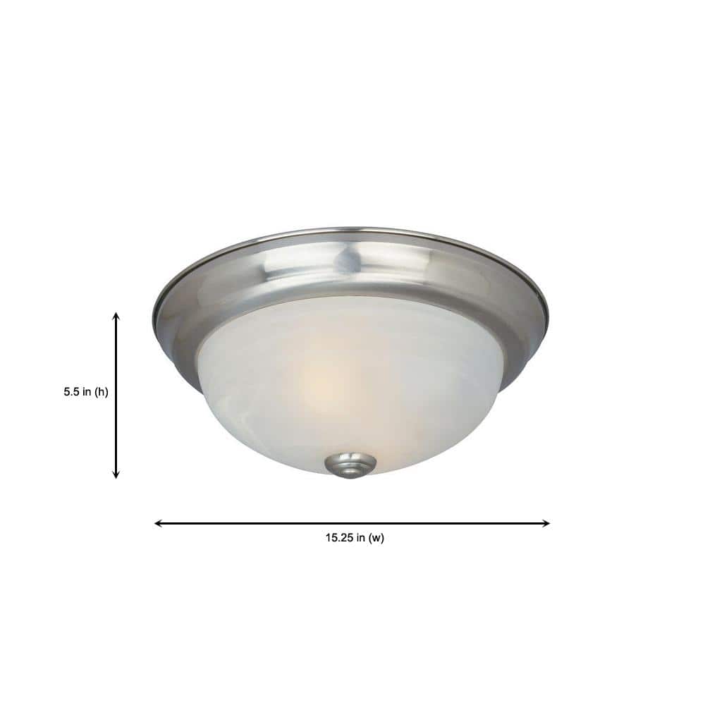 15" Satin Platinum Glass Flush Mount Ceiling Light